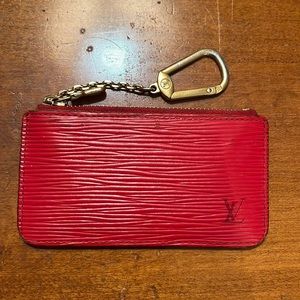 Authentic Louis Vuitton Red Epi Key Pouch